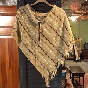 Vintage knit pancho